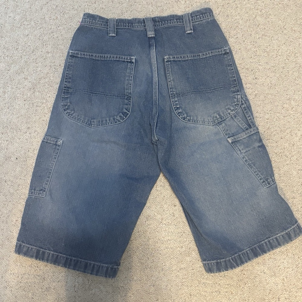 VTG Canyon River Blues Shorts Mens 30 Blue Carpenter Jean Baggy Jorts 15" Inseam